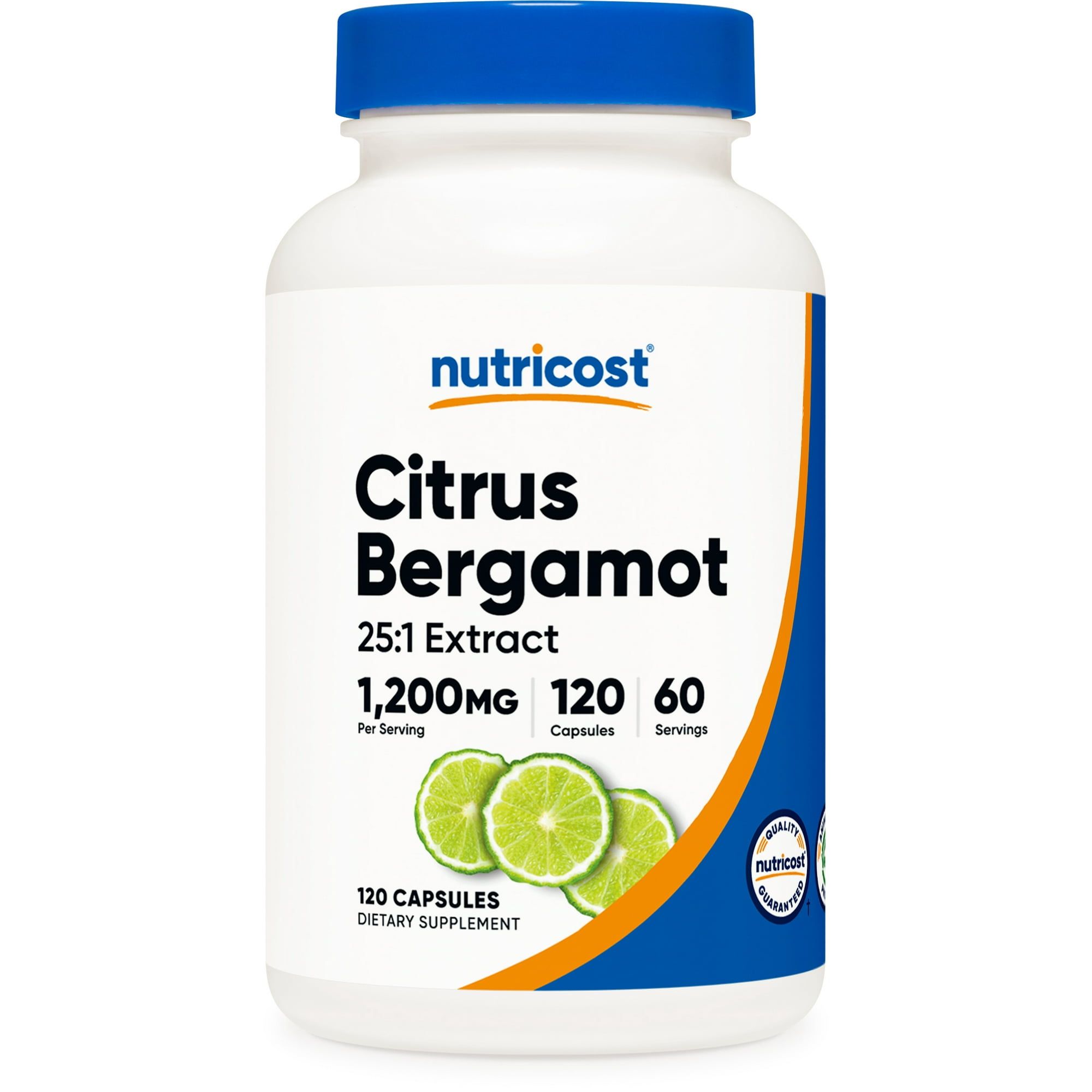 Nutricost Citrus Bergamot Capsules (120 Capsules, 60 Servings / 1,200 Mg Citrus Bergamot Extract Per Serving) | Potent 25:1 Extract Gluten Free, Vegan Friendly & Non GMO Supplement