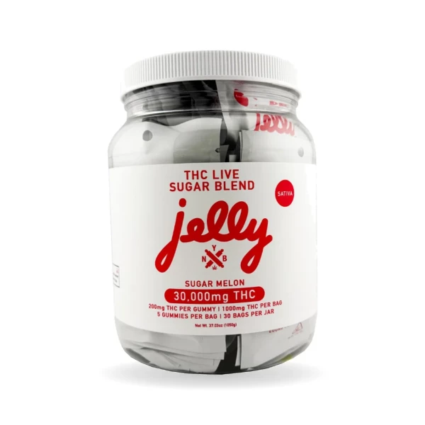 Highest Goods Jelly THC-A Live Sugar Blend Gummies - Sugar Melon (Sativa) - 30ct Jar