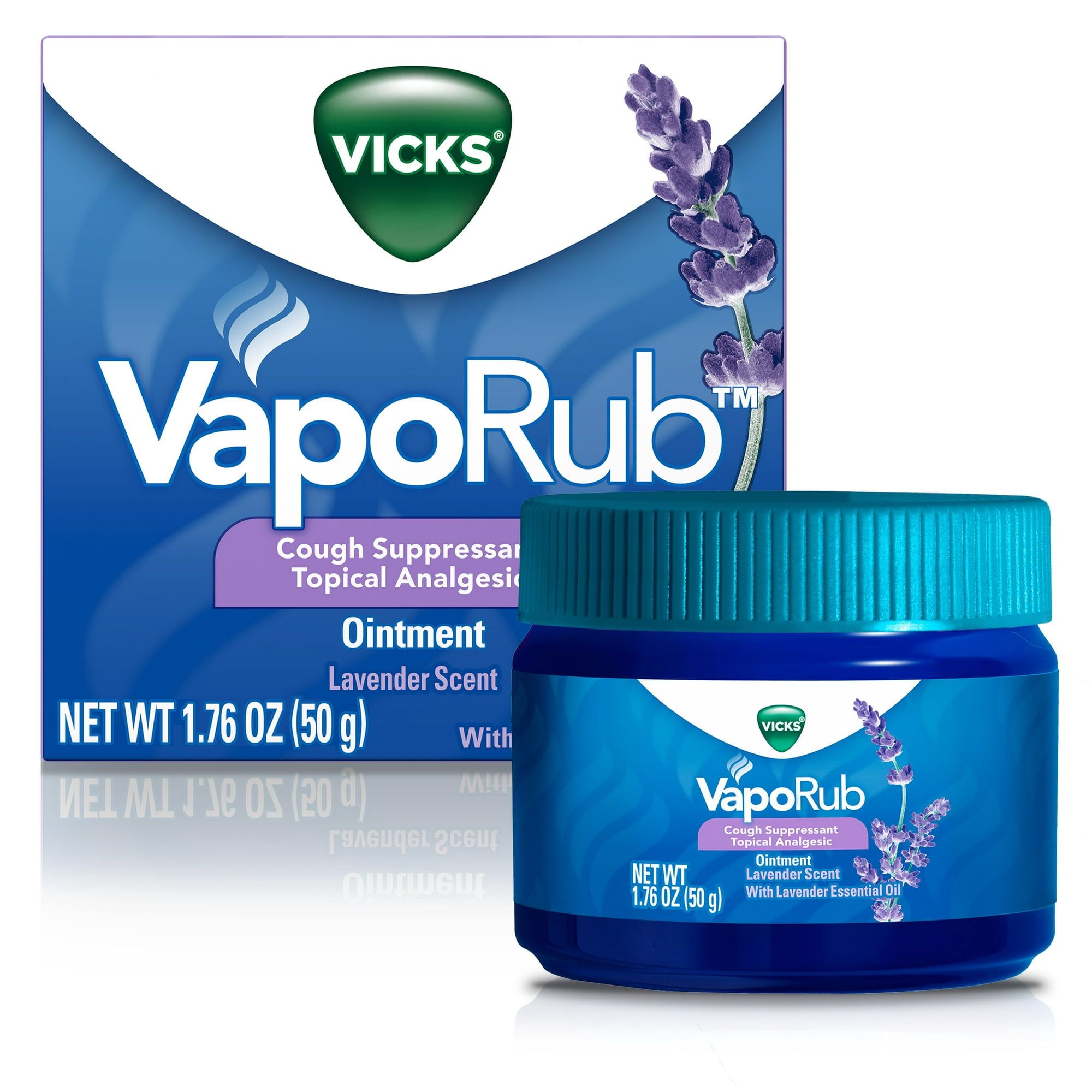 Vicks VapoRub Topical Chest Rub & Analgesic, over the Counter Medicine, Lavender Scent, 1.76 oz