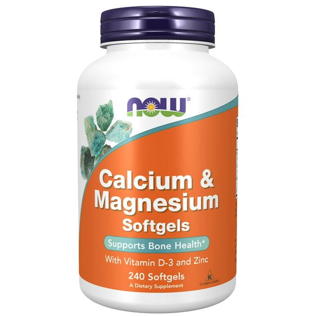 NOW Supplements, Calcium & Magnesium with Vitamin D 3 and Zinc, Supports Bone Health*, 240 Softgels