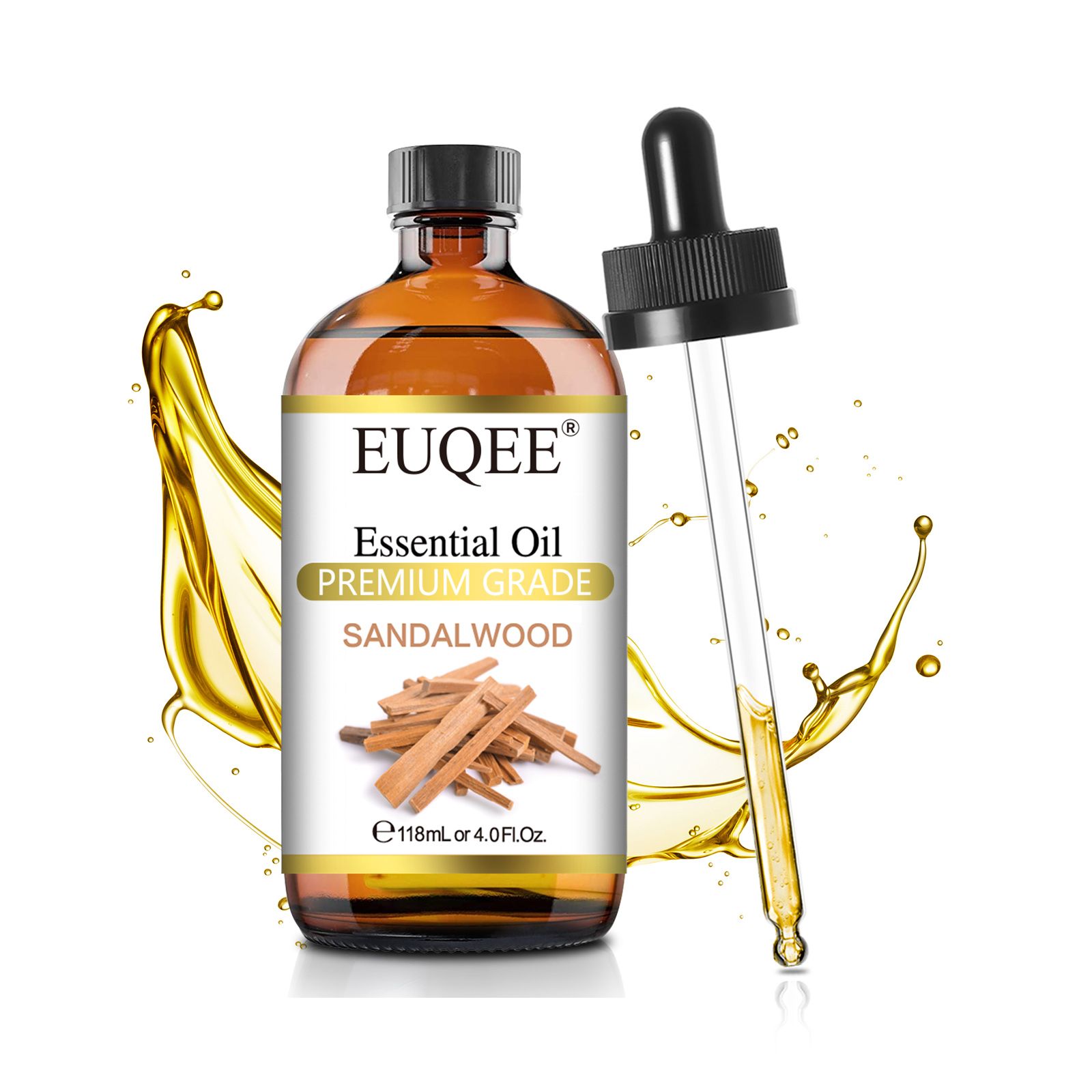 EUQEE 118ML Essential Oils with Glass Dropper|Aromatherapy, Humidifier, DIY Soap Jasmine Eucalyptus Vanilla Peppermint Aroma Oils