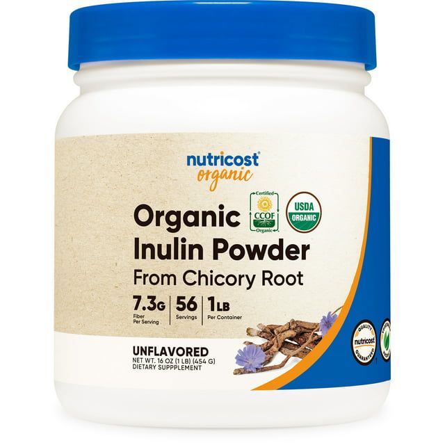 Nutricost Organic Inulin Powder 1LB, 7.5 Grams of Fiber Per Serving, Non GMO Supplement
