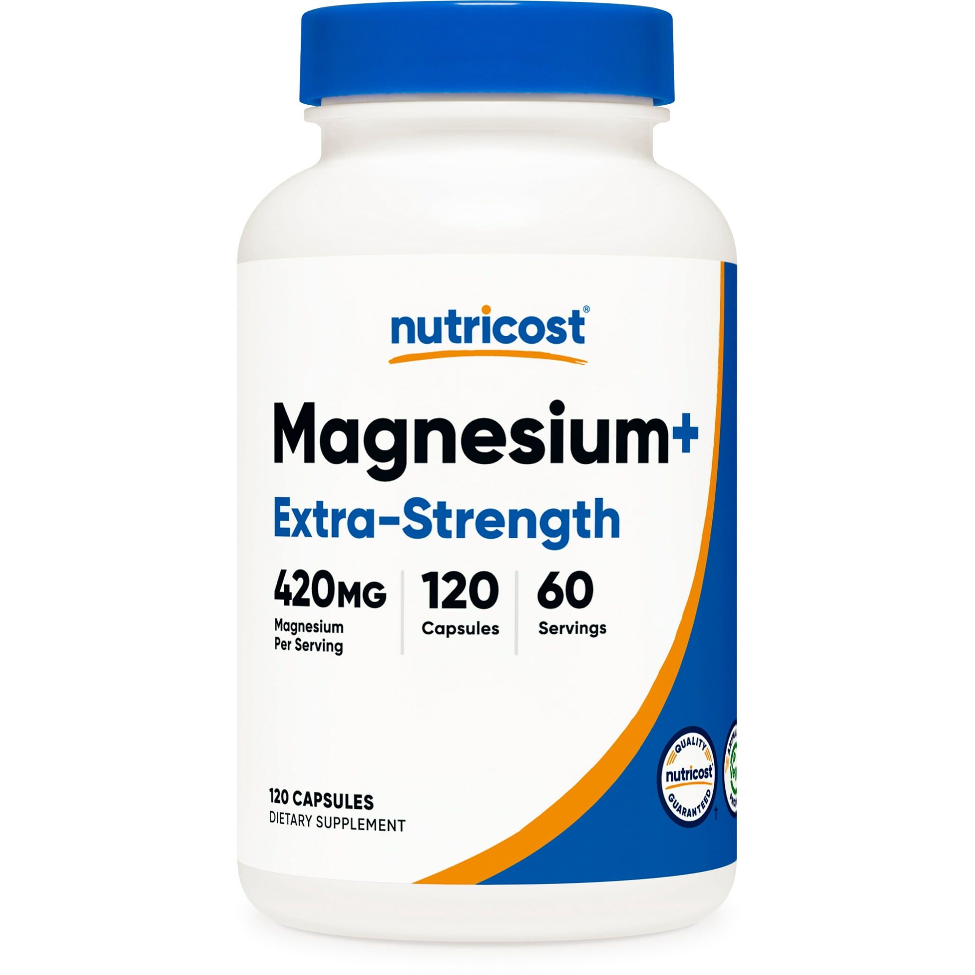 Nutricost Magnesium+ Extra Strength 420mg, 120 Capsules 60 Servings. Magnesium Glycinate, Oxide Non GMO, Gluten Free, Vegan Friendly