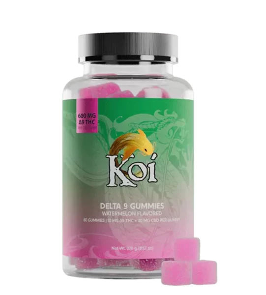 Koi Delta 9 THC Watermelon Gummies, 10mg THC, 20mg CBD - 60 Count