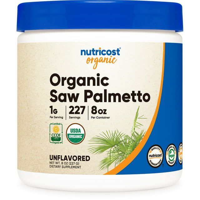 Nutricost Organic Saw Palmetto Powder 8 oz Certified USDA Organic Saw Palmetto Supplement