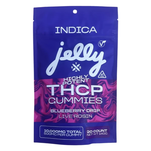 Highest Goods Jelly High Potency 10,000mg THC-P Gummies - Blueberry Drip - 20ct Bag