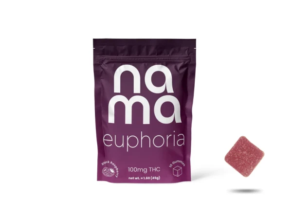 nama Euphoria Black Raspberry Gummies with 10mg THC per gummy - 10 Count