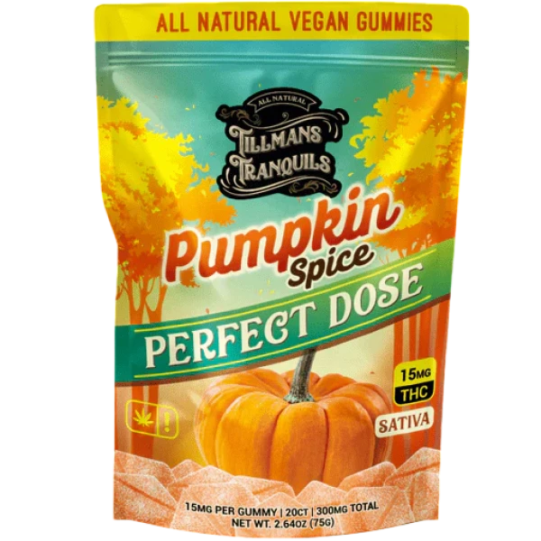 Tillmans Tranquils Pumpkin Spice THC Gummies - Sativa - 20 Count - 15mg THC