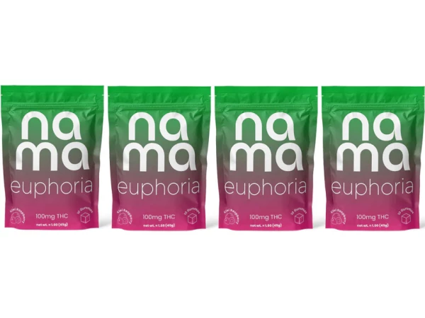 nama Euphoria Kiwi Raspberry Gummies with 10mg THC per gummy - 40 Count