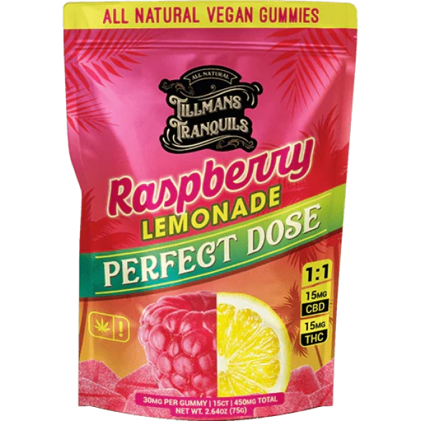 Tillmans Tranquils Raspberry Lemonade 15mg THC, 250mg CBD