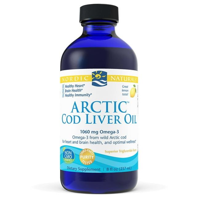 Nordic Naturals Arctic Cod Liver Oil, Liquid, Lemon, 8 oz