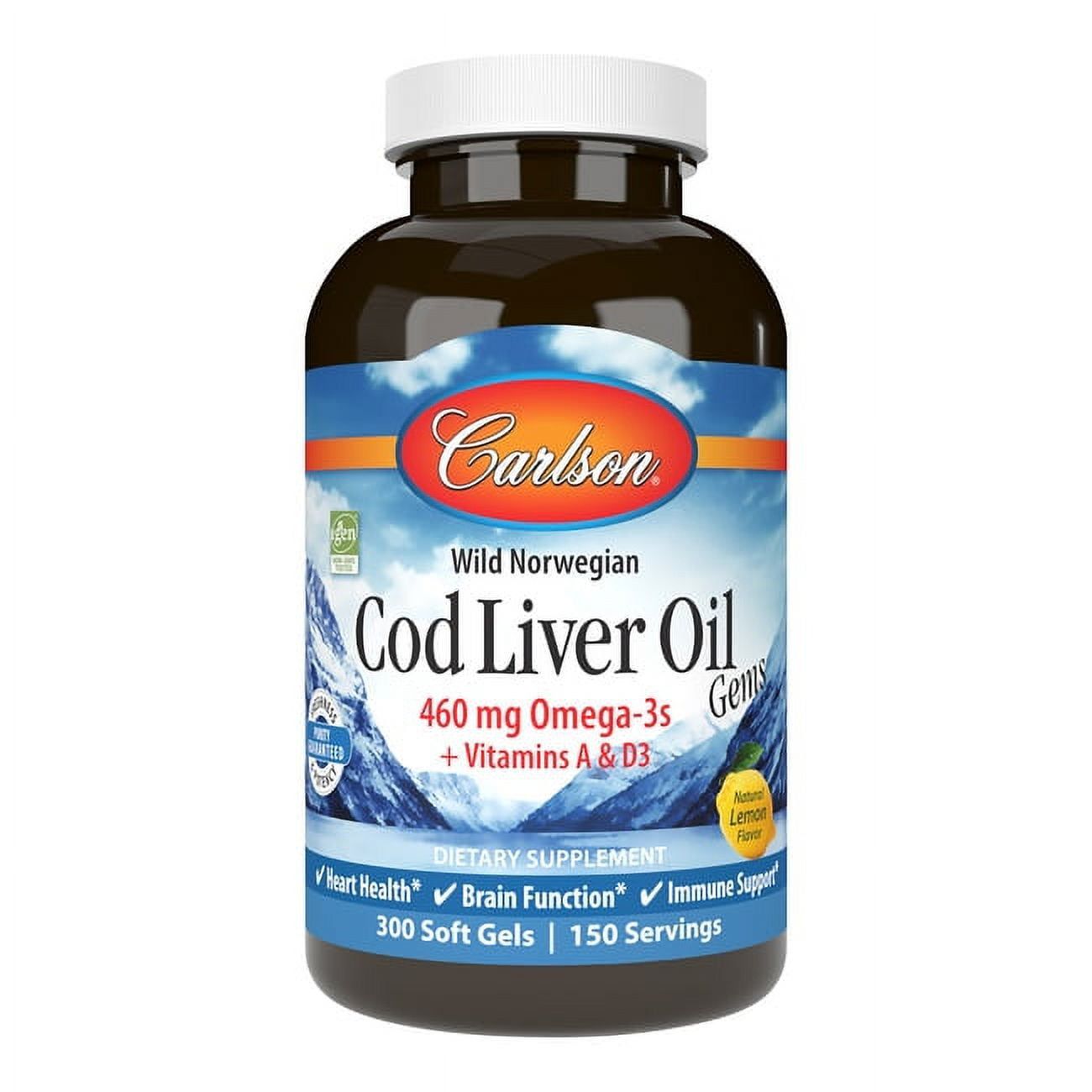 Carlson Labs Carlson Laboratories Lightly Lemon Cod Liver Oil 300 Softgel