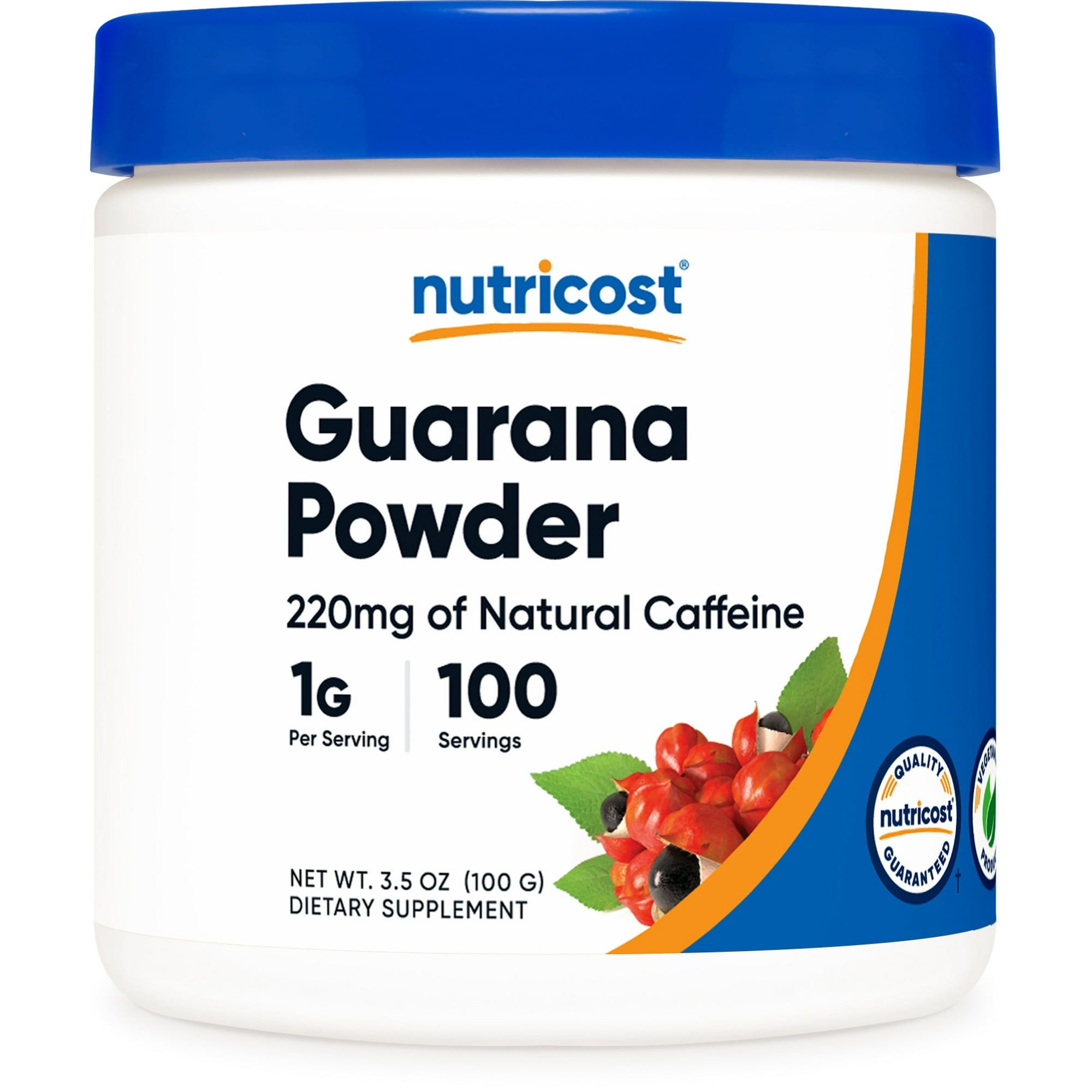 Nutricost Guarana Powder 100 Servings, 1 Gram per Serving, Non GMO and Gluten Free Supplement