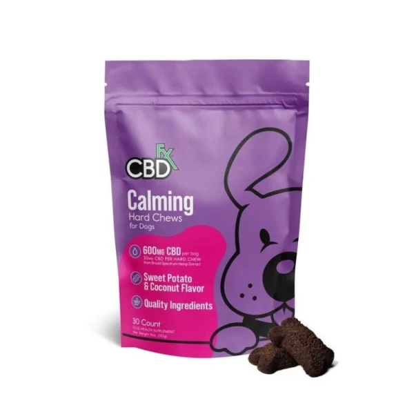 CBDfx CBD Dog Treats: Calming Hard Chews 600mg - 30 Count