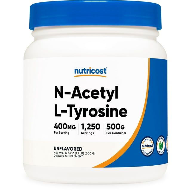Nutricost N Acetyl L Tyrosine (NALT) Powder 500 Grams Non GMO Supplement