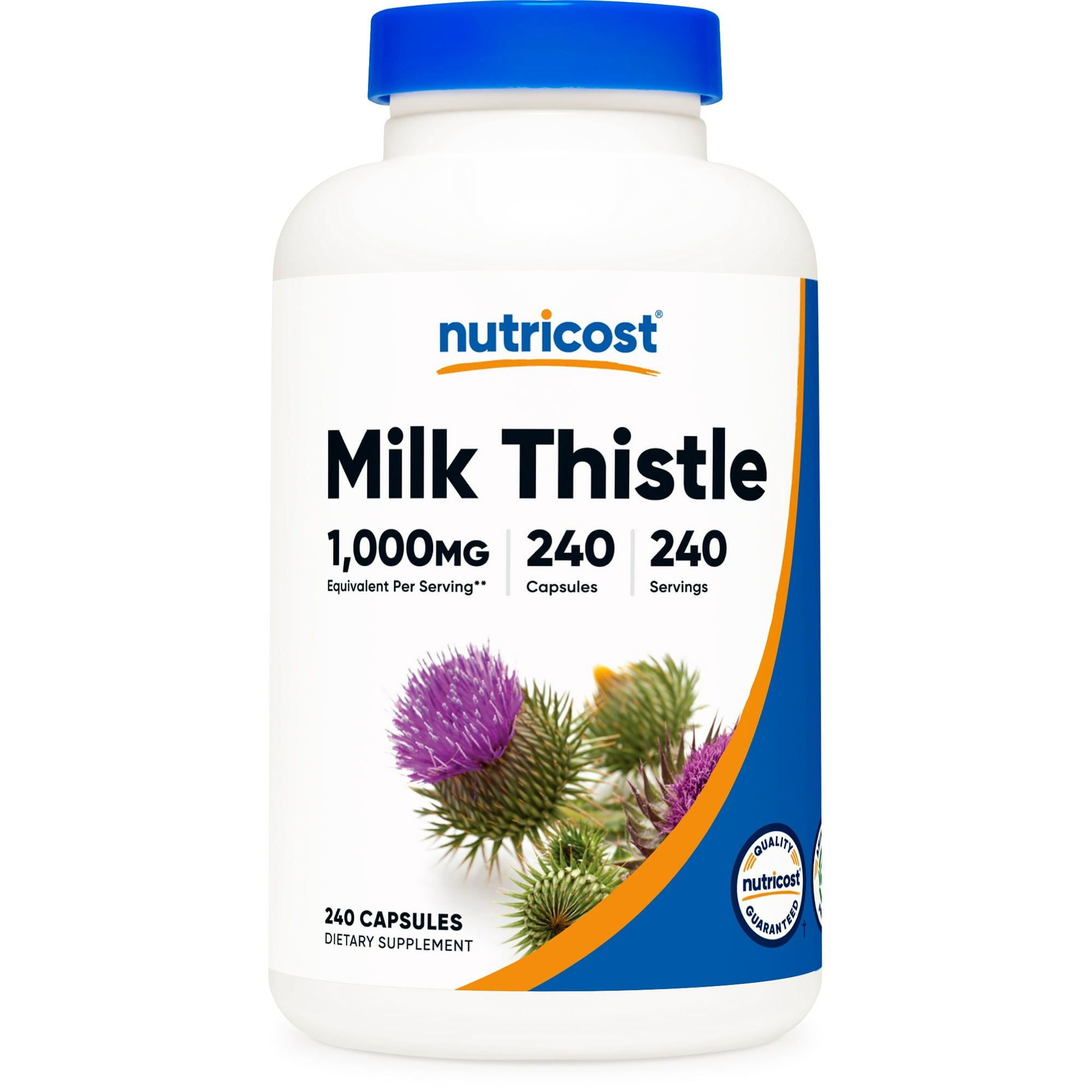 Nutricost Milk Thistle 250mg; 240 Capsules Gluten Free, Non GMO Supplement