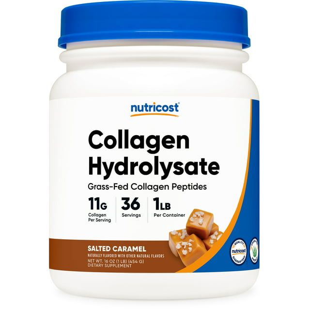Nutricost Grass Fed Collagen Powder 1LB (454 G) (Salted Caramel) Non GMO Supplement