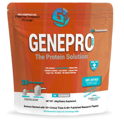 GENEPRO Protein: 45 Servings, Premium Protein for Absorption, Muscle Growth and Mix Ability.