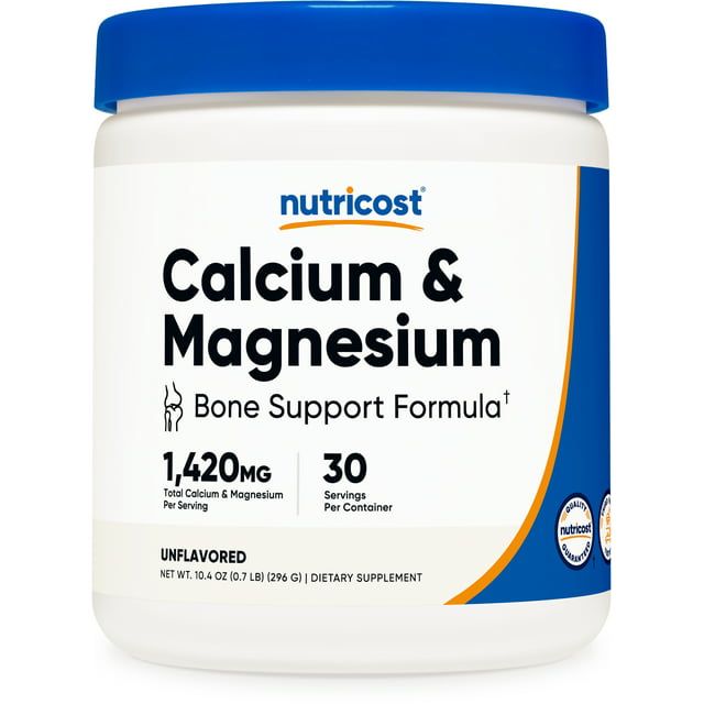 Nutricost Calcium Magnesium Powder (30 Servings) Bone Support Supplement