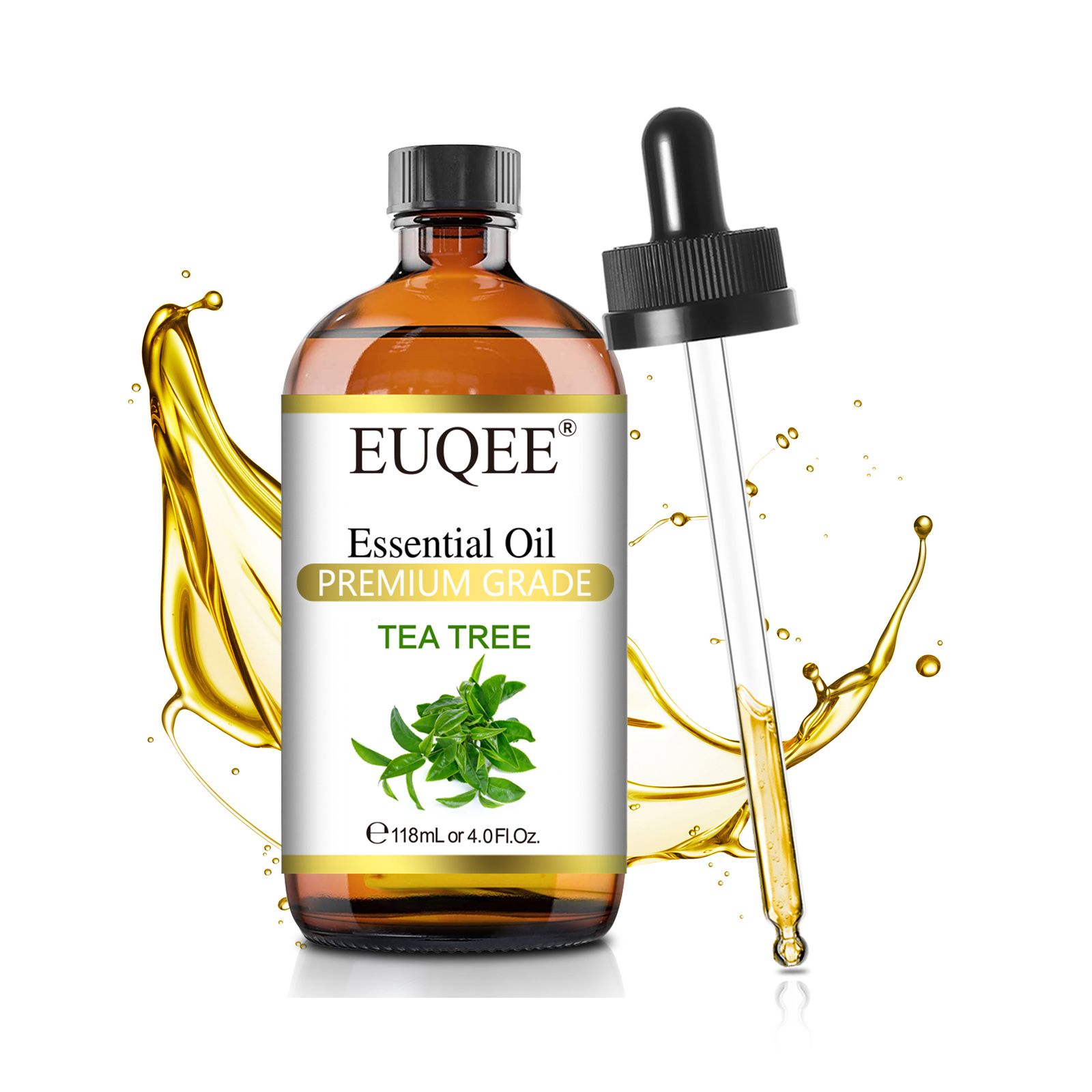 EUQEE 118ML Essential Oils with Glass Dropper|Aromatherapy, Humidifier, DIY Soap Jasmine Eucalyptus Vanilla Peppermint Aroma Oils