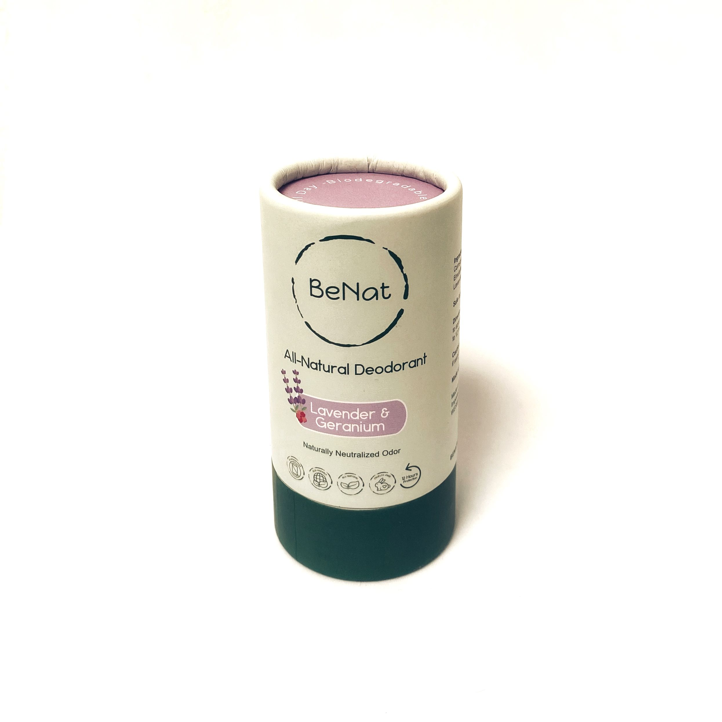 BeNat All Natural, Plastic Free Deodorants. 3oz.