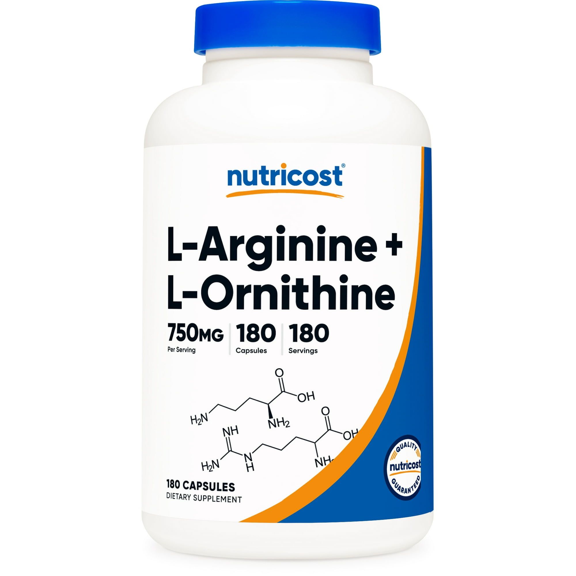 Nutricost L Arginine L Ornithine 750mg, 180 Capsules, Supplement