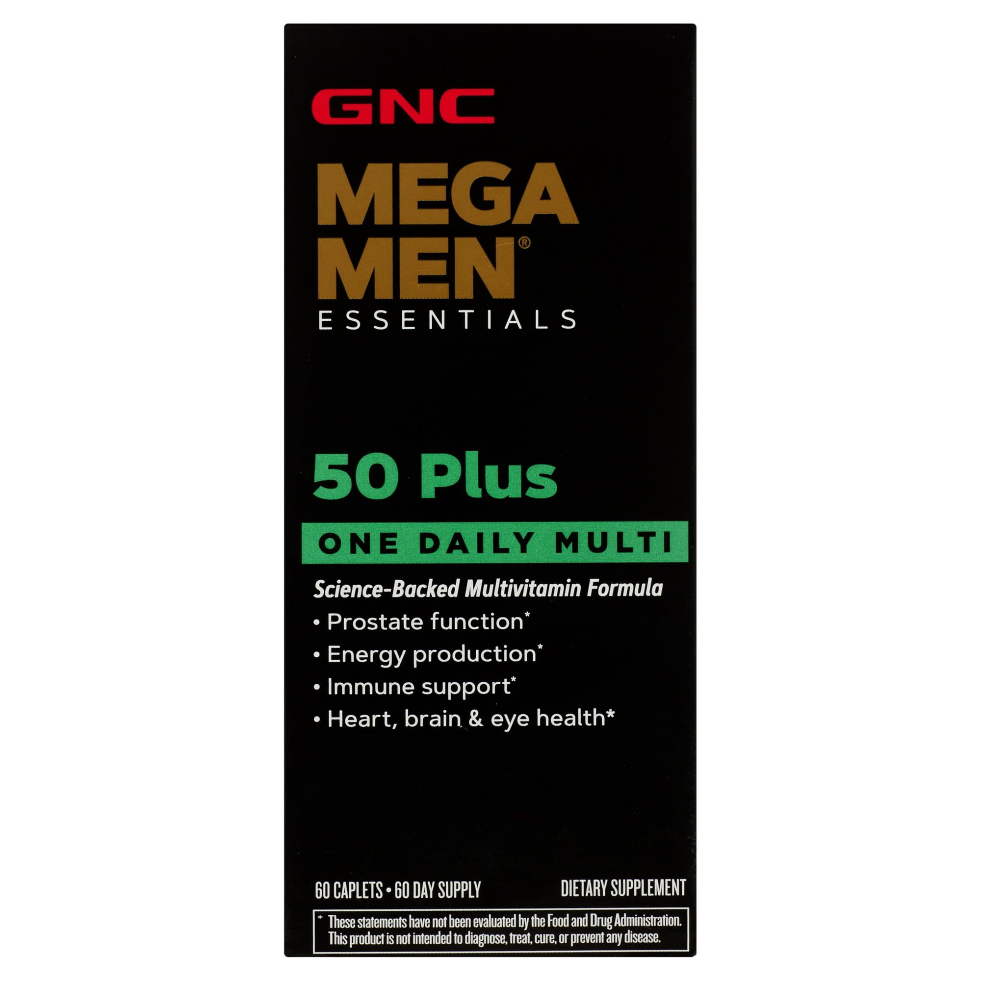 GNC Mega Men® 50 Plus One Daily Multivitamin, 60 Tablets, Vitamin and Mineral Support