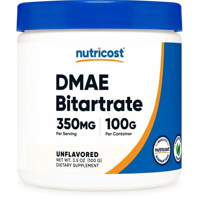 Nutricost DMAE Bitartrate Powder 100 Grams Gluten Free & Non GMO Supplement