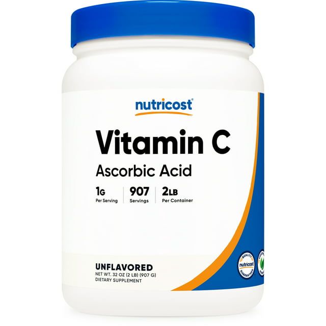 Nutricost Vitamin C (Ascorbic Acid) Powder 2 LBS Gluten Free and Non GMO Supplement