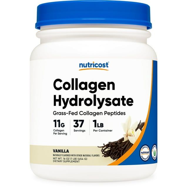 Nutricost Grass Fed Collagen Powder 1LB (Vanilla) Non GMO, Gluten Free Supplement