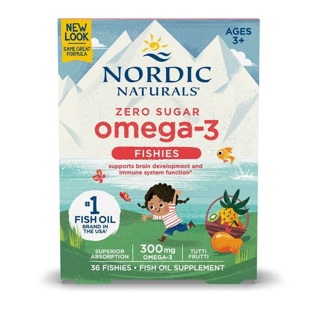 Nordic Naturals Nordic Omega 3 Fishies,Tutti Frutti, 300 Mg, 36 Gummies