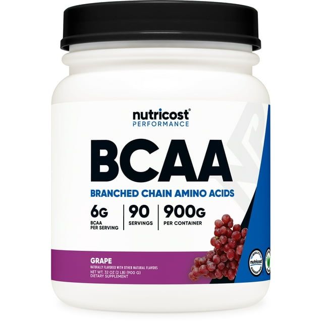 Nutricost BCAA Powder 2:1:1 (Grape) 90 Servings Non GMO Amino Acids