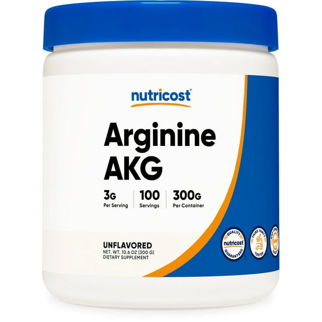 Nutricost Arginine AKG Powder 300 Grams (AAKG), 100 Servings Non GMO, Supplement