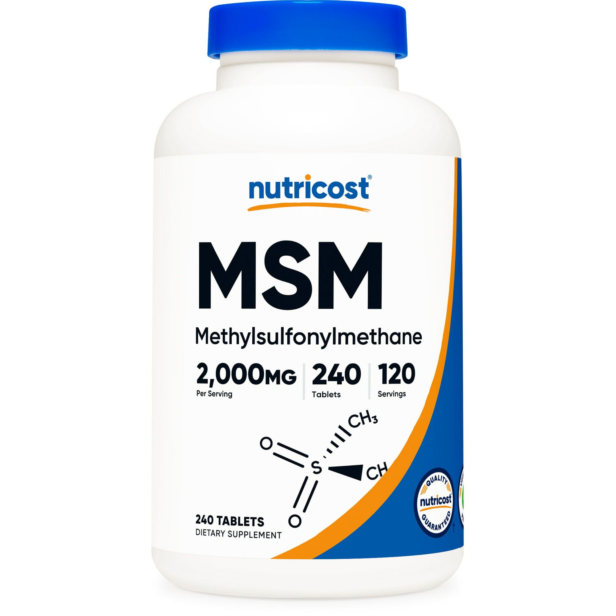 Nutricost MSM Tablets (Methylsulfonylmethane) 2000mg, 120 Servings Non GMO Supplement