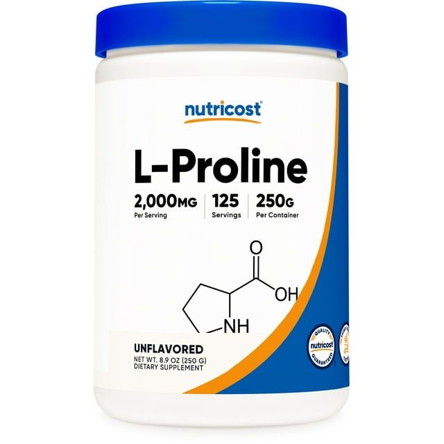 Nutricost L Proline Powder 250 Grams 2,000mg Per Serving, Amino Acid Supplement