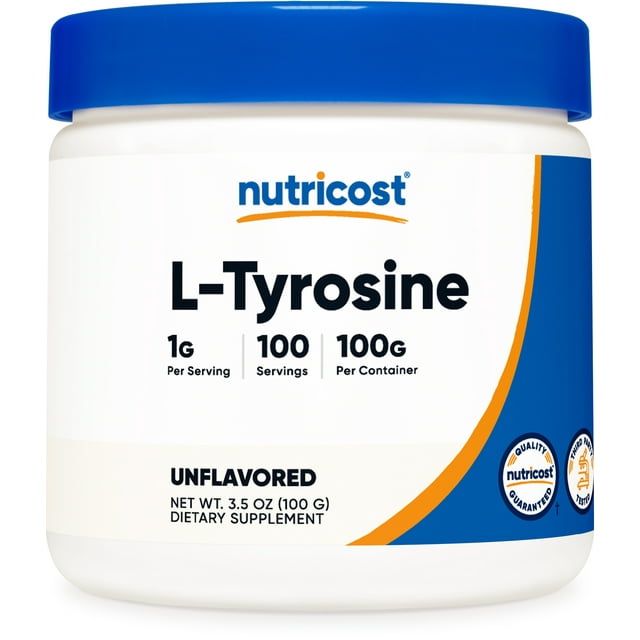 Nutricost L Tyrosine Powder 100 Grams (100 Servings) 1G per Serving Health Supplement