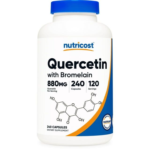 Nutricost Quercetin with Bromelain 880mg, 240 Capsules Gluten Free & Non GMO Supplement