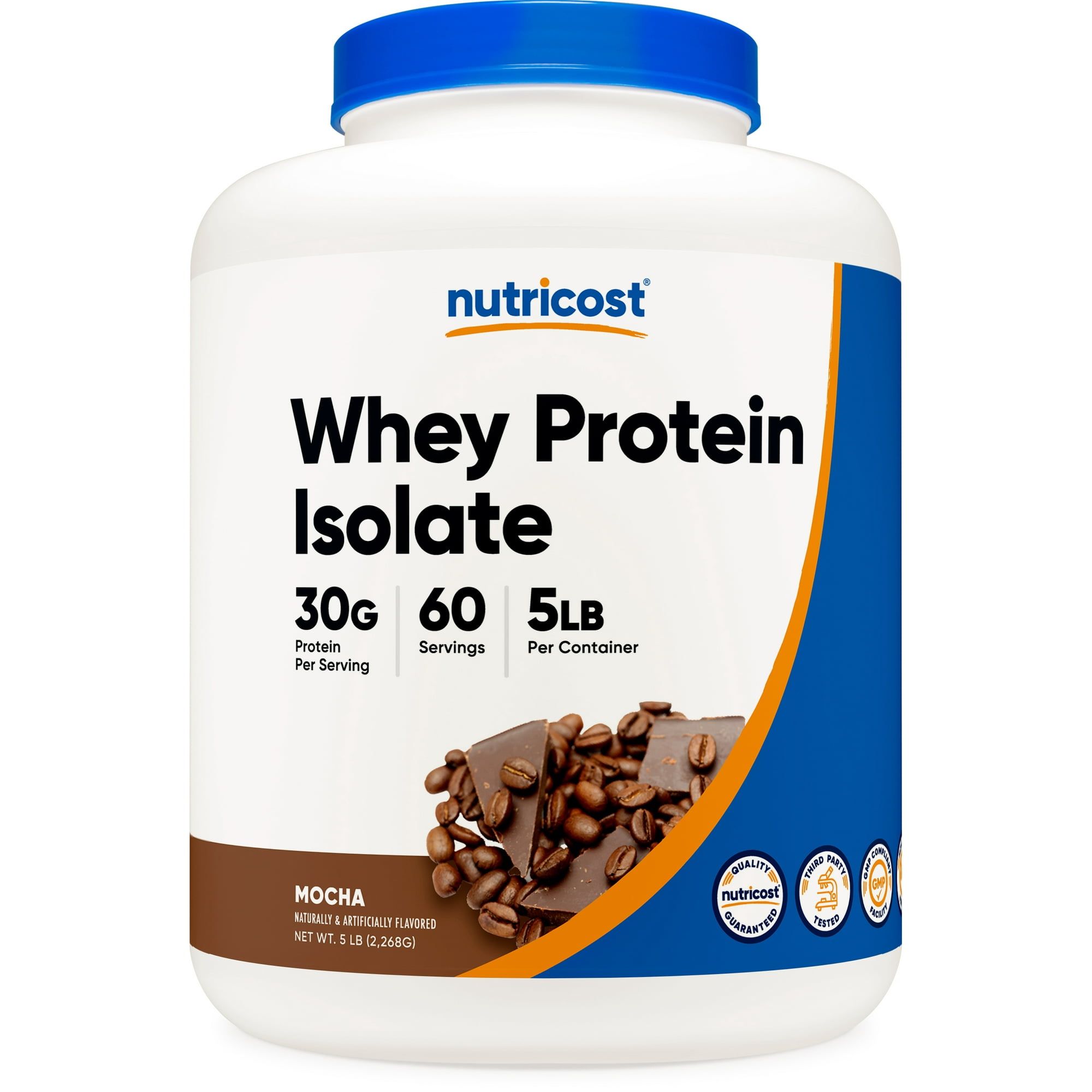 Nutricost Whey Protein Isolate Powder (Mocha) 5LBS Non GMO & Gluten Free