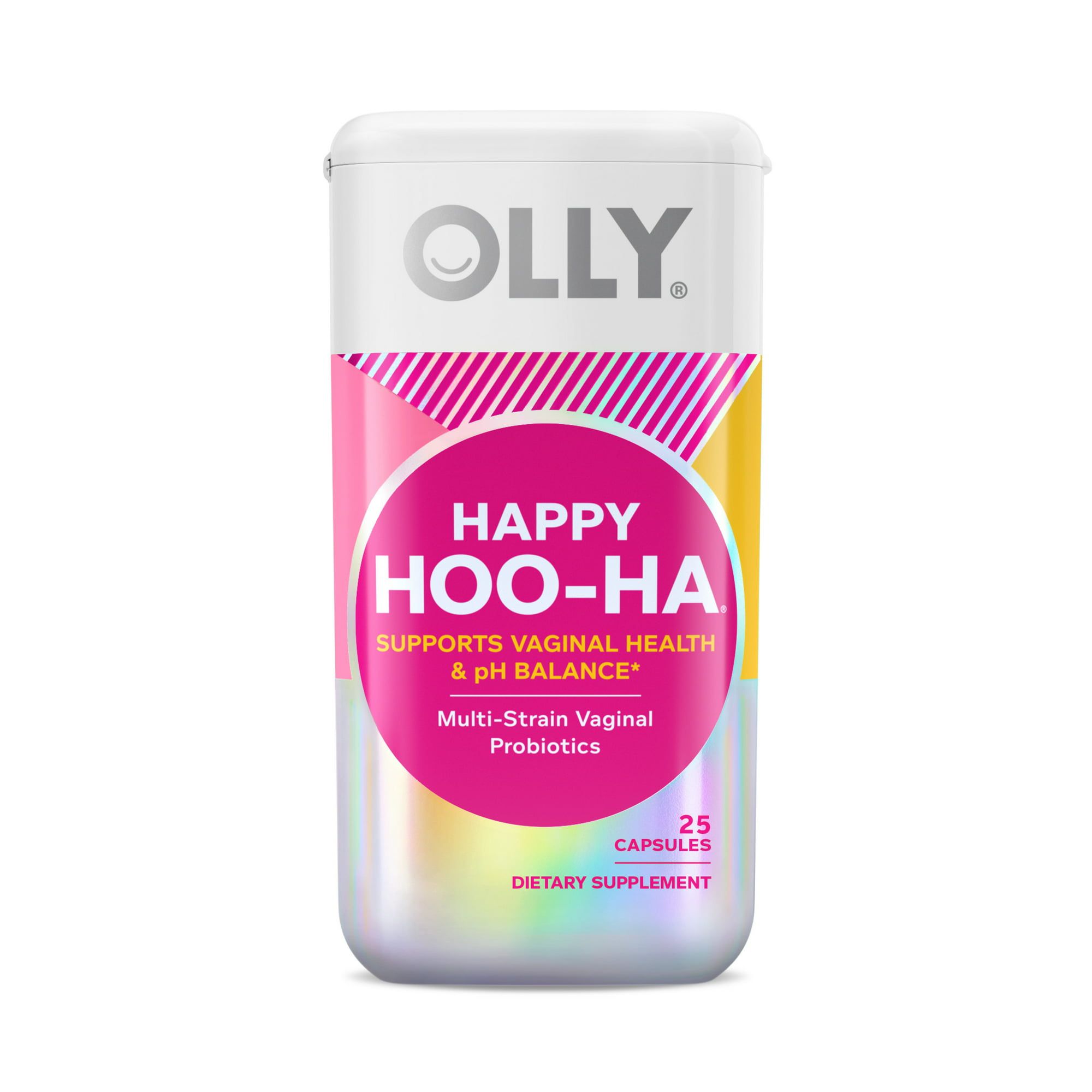 OLLY Happy Hoo Ha, Women's Probiotic, Vaginal Health, Capsule Supplement, 25 Count