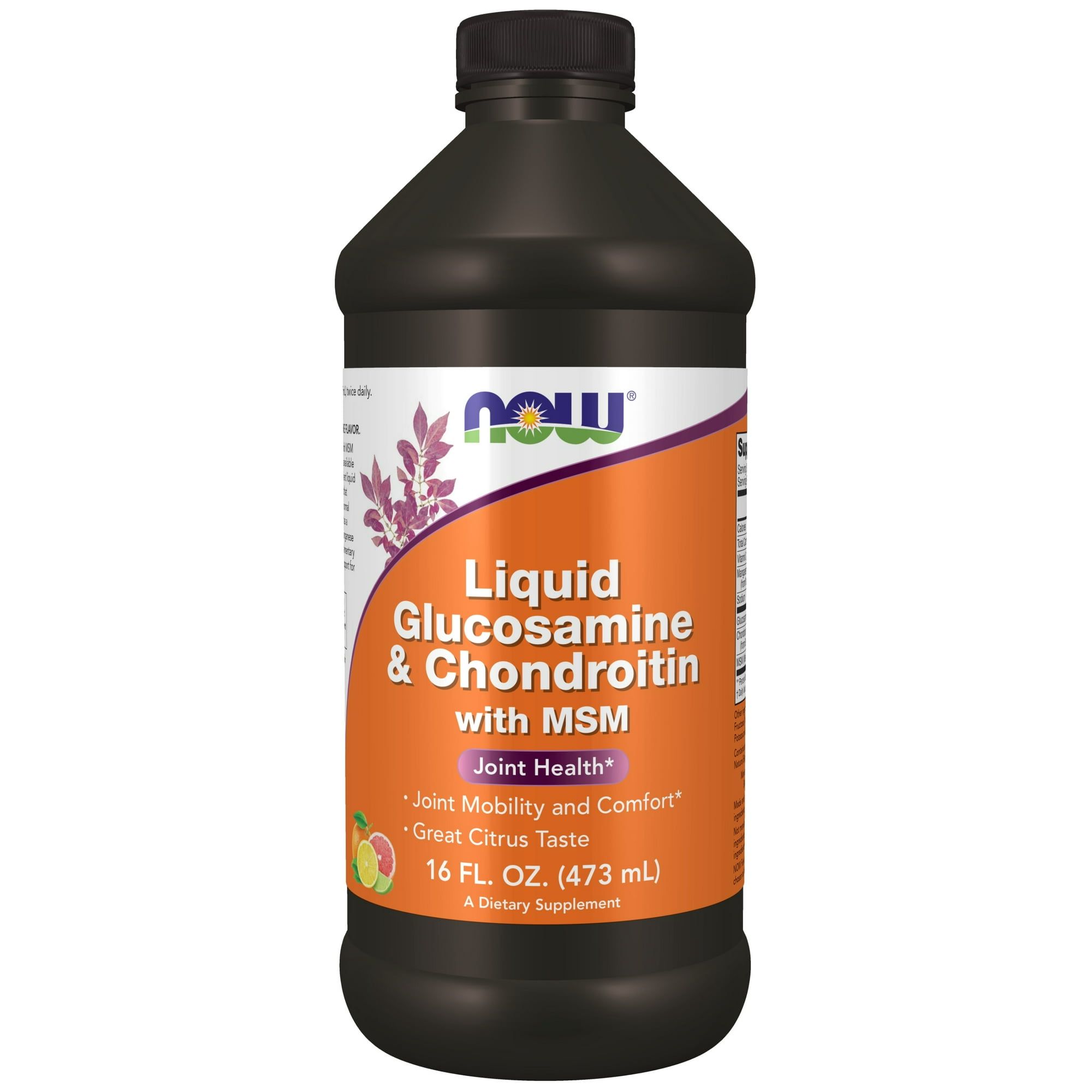 NOW Supplements, Glucosamine & Chondroitin with MSM, Liquid, Joint Health, Mobility and Comfort*, 16 Ounce