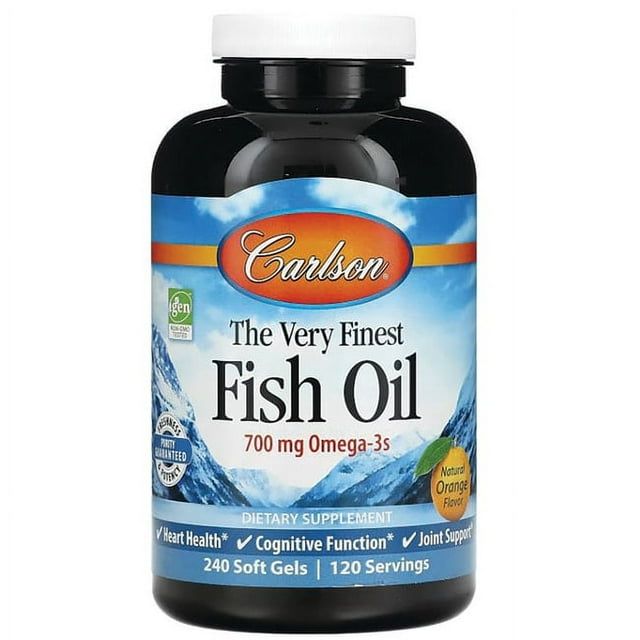 Carlson Labs Carlson Very Finest Fish Oil Omega 3 Orange Flavor 1000mg 240 Softgles