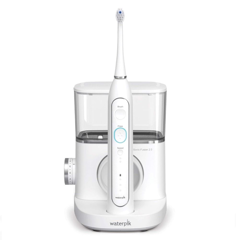 XMSJ Sonic Fusion 2.0 Professional Flossing Toothbrush, Electric Toothbrush and Water Flosser Combo In One, White