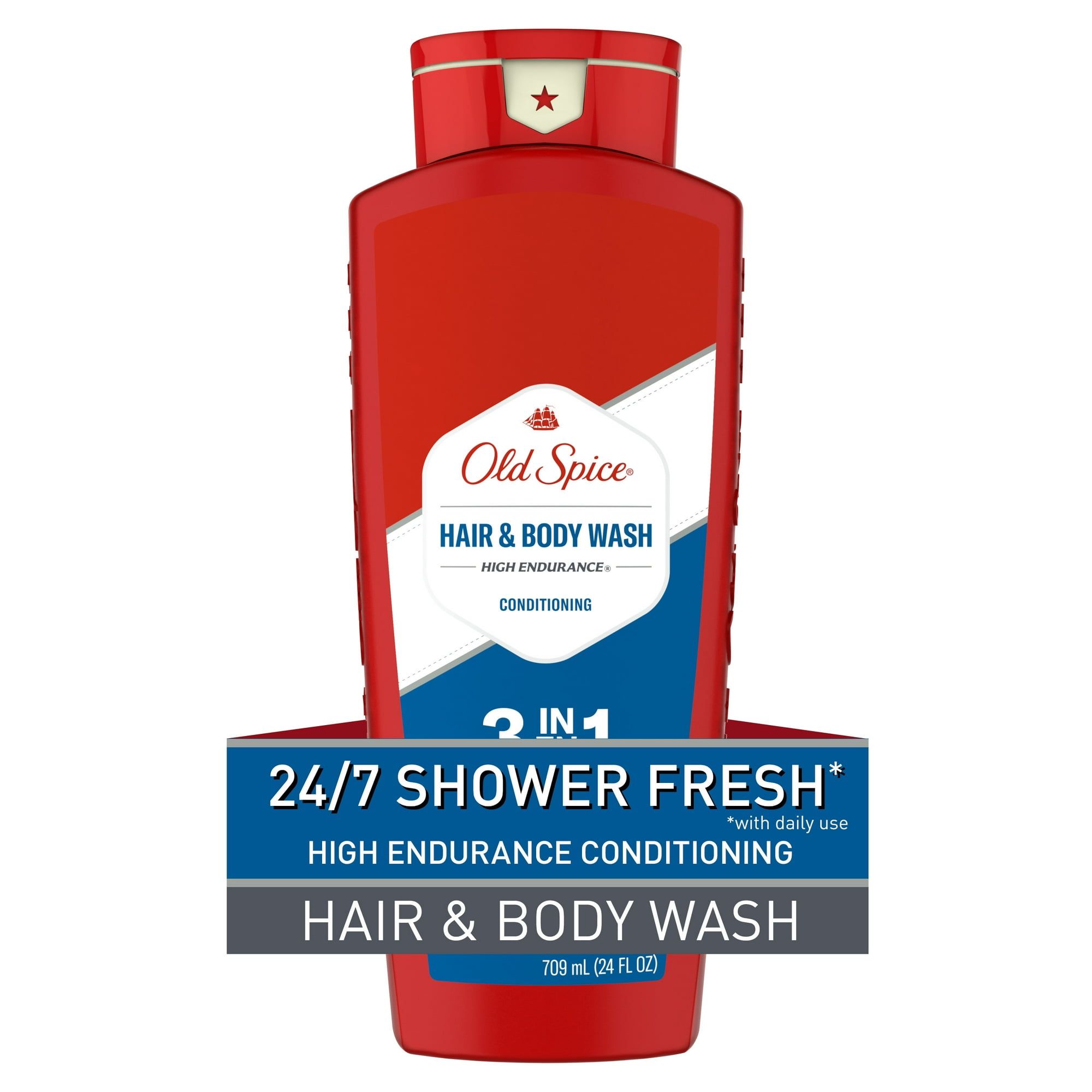 Old Spice High Endurance Men's 3 in 1 Shampoo Conditioner & Body Wash, 24 fl oz