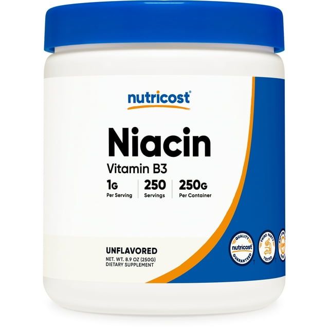 Nutricost Niacin (Vitamin B3) Powder 250 Grams 1G Per Serving