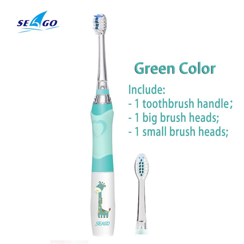 SEAGO Kids Sonic Electric Toothbrush Colorful LED Lighting Waterproof Soft Massage Teeth Care Oral Hygiene 1 PC