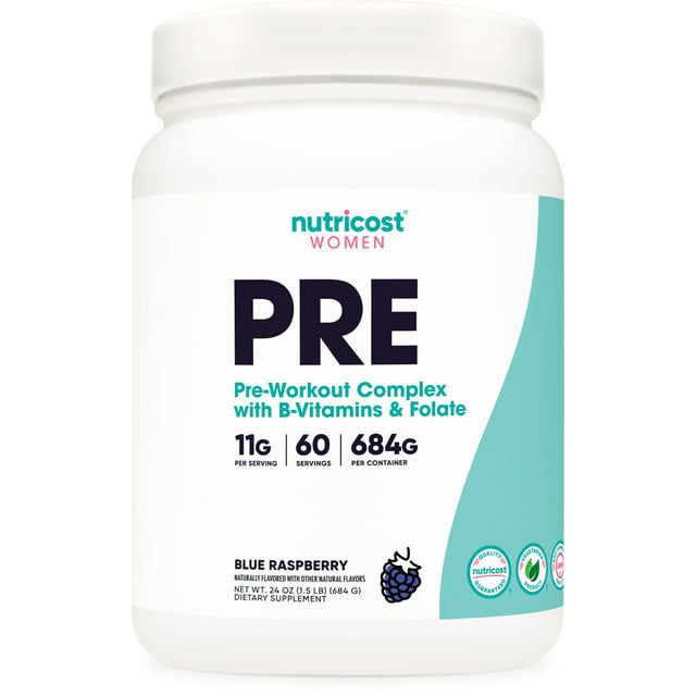 Nutricost Pre Workout Powder for Women, Blue Raspberry, 60 Servings, Supplement