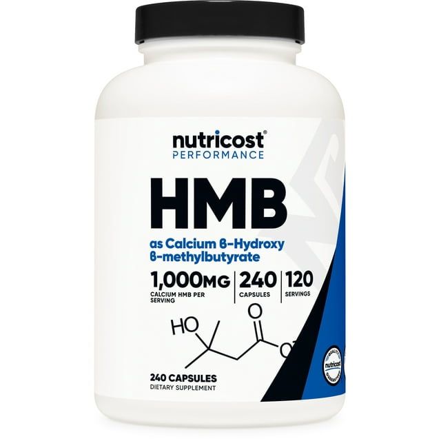 Nutricost HMB (Beta Hydroxy Beta Methylbutyric) Supplement 1000mg, 240 Capsules