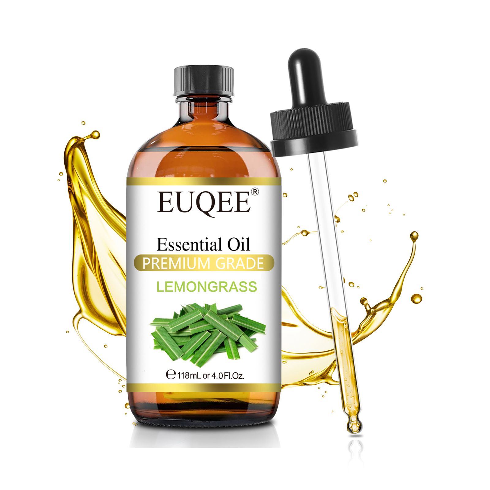EUQEE 118ML Essential Oils with Glass Dropper|Aromatherapy, Humidifier, DIY Soap Jasmine Eucalyptus Vanilla Peppermint Aroma Oils