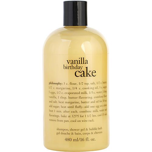 Philosophy Vanilla Birthday Cake Shampoo, Shower Gel & Bubble Bath 480ml/16oz