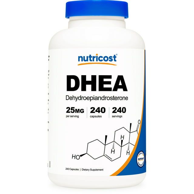 Nutricost DHEA 25mg, 240 Capsules Gluten Free, Non GMO Supplement